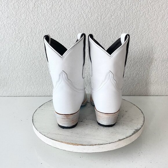 Lane EMMA JANE Womens Cowboy Bootie 7.5 White Western Cowgirl Short Ankle Boots - Picture 3 of 11